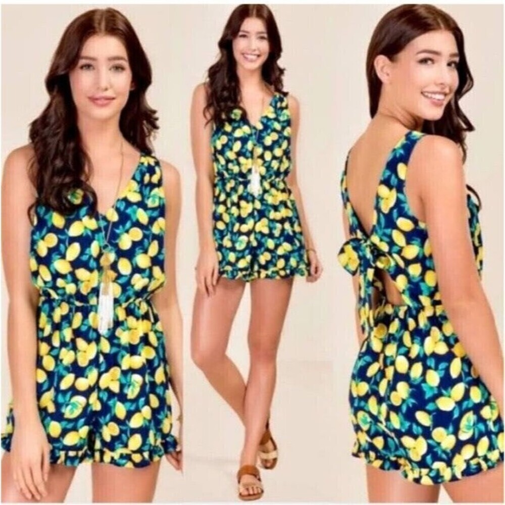 2 for $20 Blue Rain Lemon Romper
